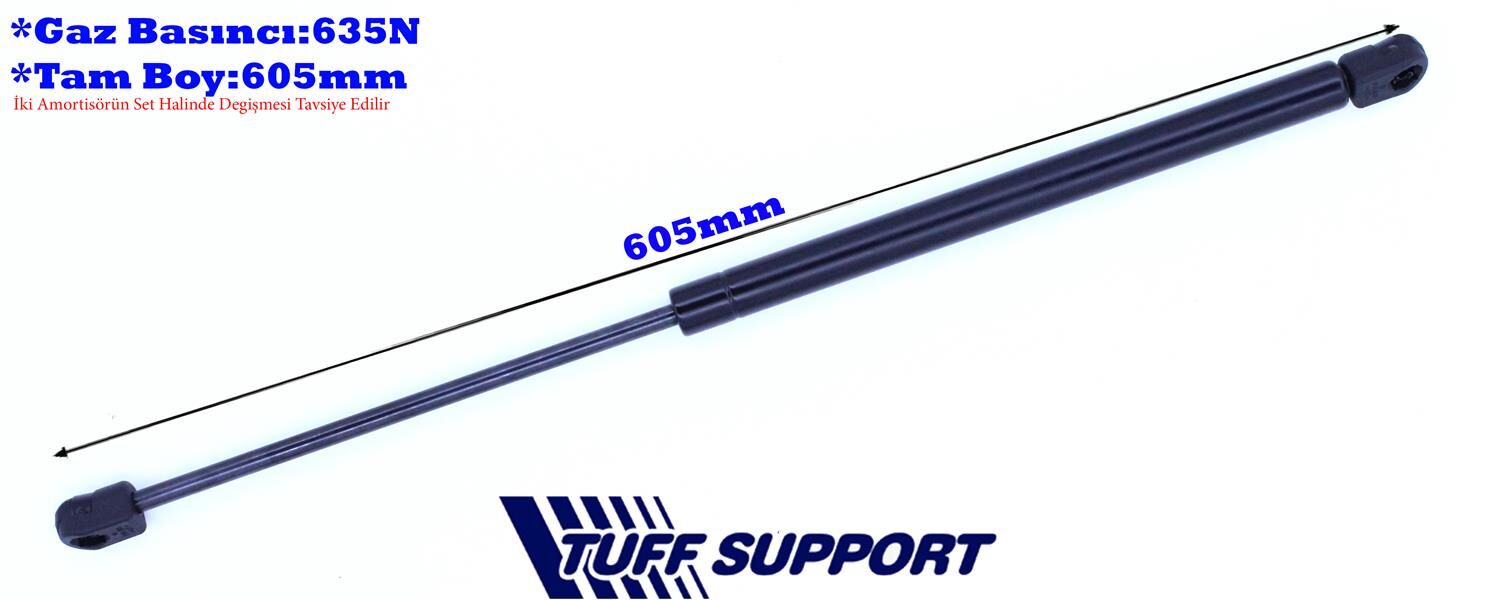 TUFFSUPPORT 611064 BAGAJ AMORTİSÖRÜ FORD S-MAX 07> UZUNLUK: 605mm