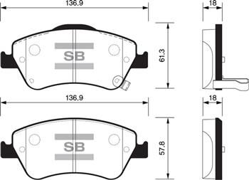 SANGSIN SP1500 ÖN FREN BALATA TOYOTA AURIS. COROLLA 1.4L 1NDTV NDE150 D-4D dizel 07->