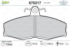 VALEO 670217 ÖN BALATA FAVORİT 91-97 FELICIA 92-01 CADDY 1.6 1.9D 96-12.00