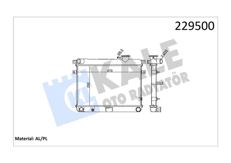 KALE 0106092AL RADYATÖR M131 EM-YM 470x292x34 2 SIRA AL PL SİSTEM