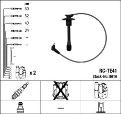 NGK 9616 BUJİ KABLOSU TOYOTA COROLLA 1.6L 4A-FE AE101 AE111 DOHC enjeksiyonlu 92-00 RC-TE41