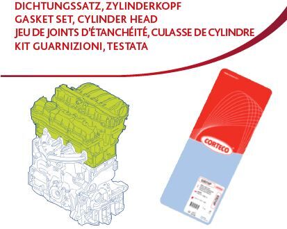 CORTECO 83403706 CONTA SETİ. SİLİNDİR KAFASI KITGK CH VW BJJ KIT Gasket Set. cylinder head