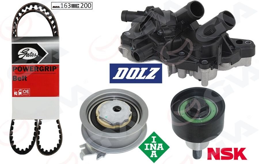 GVA 59WPK7512-2 DEVİRDAİMLİ EKSANTRİK GERGİ KİTİ POLO-GOLF7-PASSAT-A3-LEON 1.2 TSI-1.4 TSI 13> 4 ÇIKIŞLI CJZA-CJZB- CYVA-CYVB-CMBA