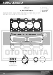 OTOCONTA 42457103 MOTOR TAKIM CONTA MEGANE II 02> CLIO II 98> SCENIC II 03> KANGOO 01> CLIO SYMBOL I 01>09 MICRA III K12 03>10 1.5dCi K9K TEFLON KEÇELİ SUBAP LASTİKLİ SKC Lİ