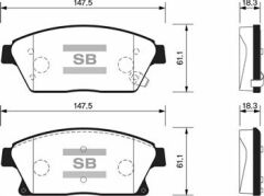 SANGSIN SP1480 ÖN FREN BALATA OPEL ASTRA J 10-> / MOKKA 13-> / ZAFIRA C 11-> / CHEVROLET CRUZE 1.6L J300 09-> / TRAX 1.4L 1.6L 11-> 16 İNÇ 300mm