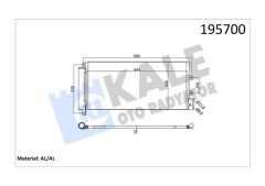 KALE 010ABC060 KLİMA KONDENSERİ LINEA 1.3 JTD 628x305x12 1 SIRA ALB SİSTEM