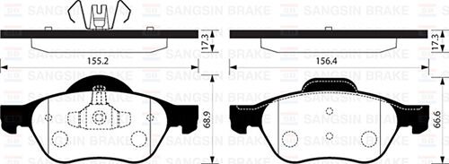 SANGSIN SP1414 ÖN BALATA MEGANE II 02> SCENIC II 02> CLIO III 05> 1.5dCi 1.6 16V 2.0 16V