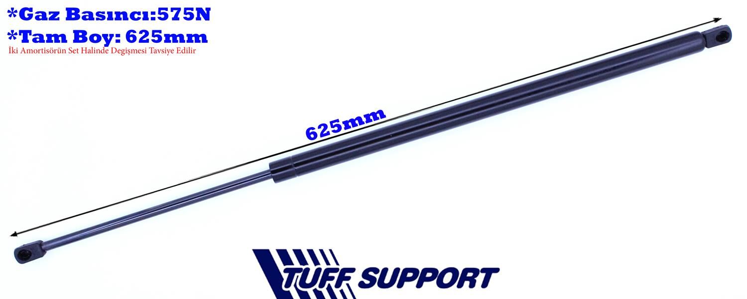 TUFFSUPPORT 610835 BAGAJ AMORTİSÖRÜ FORD FİESTA 02> UZUNLUK: 624mm 3 KAPI