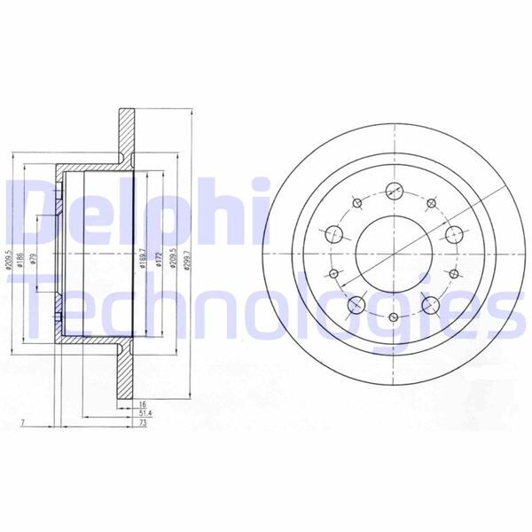 DELPHI BG4062 ARKA FREN DISKI BOXER 06>DUCATO 06>JUMPER 06> 2.2D 2.3D 3.0HDI 300x16x5DL