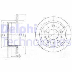 DELPHI BG4062 ARKA FREN DISKI BOXER 06>DUCATO 06>JUMPER 06> 2.2D 2.3D 3.0HDI 300x16x5DL