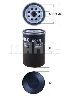 MAHLE OC479 YAĞ FİLTRESİ FORD ESCORT/FOCUS/MONDEO/MAZDA 1.25-1.4-1.6 BENZİN UZUN TİP ESKİ MODEL
