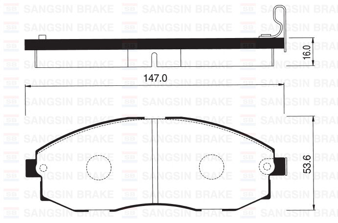 SANGSIN SP1099 ÖN FREN BALATA HYUNDAI H100 STAREX 2.5L D4BH TC. TCI PANELVAN 96-07
