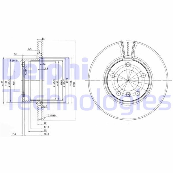 DELPHI BG3043 FREN DISKI ON BMW E39