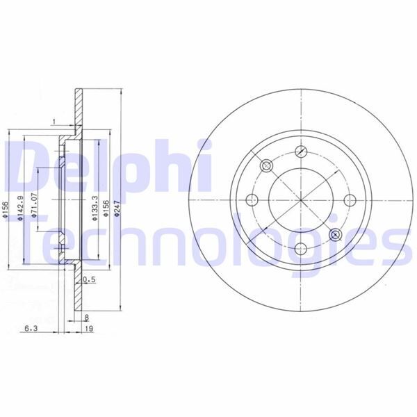 DELPHI BG2800 ARKA FREN AYNASI P106 SAXO 1.6i.1.6i GTI 96 > 206 98 > 306 97-01 XSARA 97 > 247x8x4DL