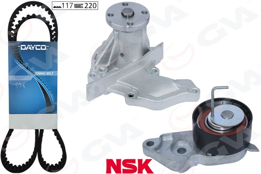 GVA 59WPK3715-1 TRİGER SETİ DEVİRDAİM FORD FOCUS-FİESTA-CMAX 98> 1.25-1.4-1.6 ZETEC 100 PS NSK GERGİ-DAYCO KAYIŞ DA 121 III 1.25 96>04 VOLVO S40 II 1.6 05>12 V50 05>12 MAZDA II 1.25 / 1.4 / 1.6 04>12 KTB286