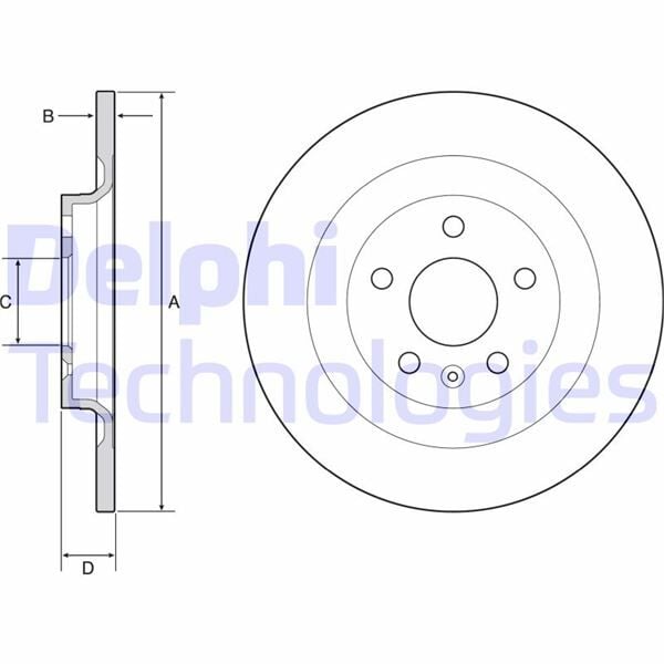 DELPHI BG4966C ARKA FREN DİSKİ VOLVO XC40 536 2017 >2021 > CAP 302X 5 BIJON 16 İNÇ
