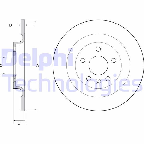 DELPHI BG4966C ARKA FREN DİSKİ VOLVO XC40 536 2017 >2021 > CAP 302X 5 BIJON 16 İNÇ
