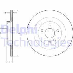 DELPHI BG4966C ARKA FREN DİSKİ VOLVO XC40 536 2017 >2021 > CAP 302X 5 BIJON 16 İNÇ