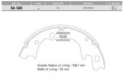 SANGSIN SA045 ARKA KAMPANA PABUÇ BALATA KIA K2500 2.5L D4BH TCI 00->