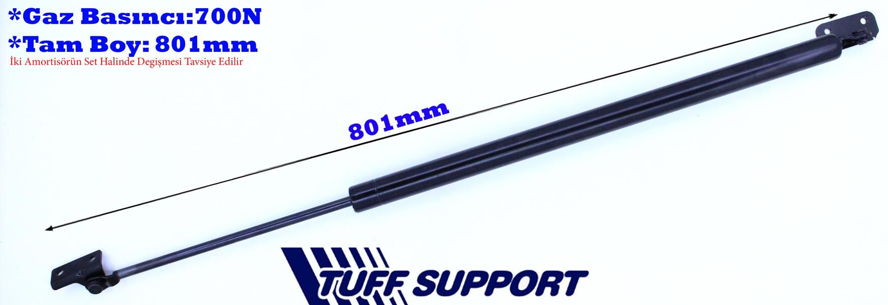 TUFFSUPPORT 610130 BAGAJ AMORTİSÖRÜ SAĞ GAZLI HYUNDAI H100 2.5L D4BA D4BB 4D55 4D56 PANELVAN 94-03 / MITSUBISHI L300 2.5L 4D56 8V P15V PANELVAN 93-06