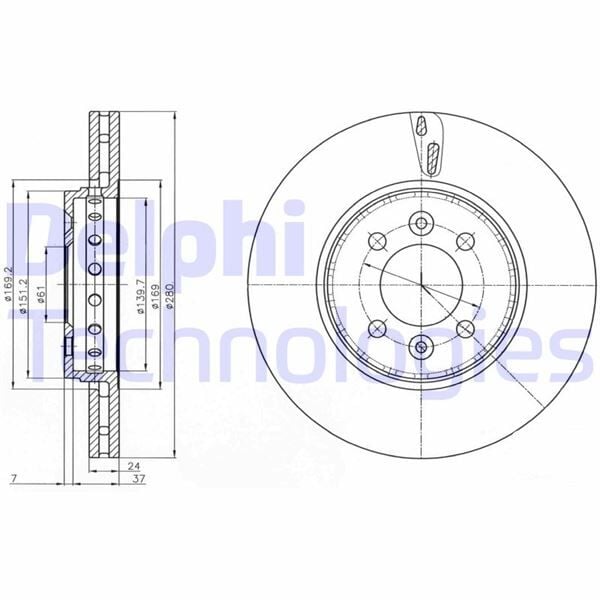DELPHI BG4536C ÖN FREN AYNASI DİSKİ RENAULT CLIO II 98> CLIO III 05> CLIO V 19> MEGANE I 96> MEGANE II 02> SCENIC I 96> SCENIC II 02> CAPTUR 13> DACIA DOKKER 12> LODGY 12> 280x24x4 DELİK HAVALI ÇİZGİLİ