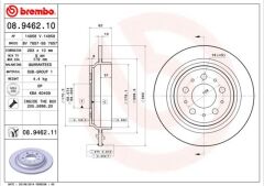 BREMBO 08946211 ARKA FREN DISK AYNA VOLVO S70 96>00 V70 96>00 XC70 99>04