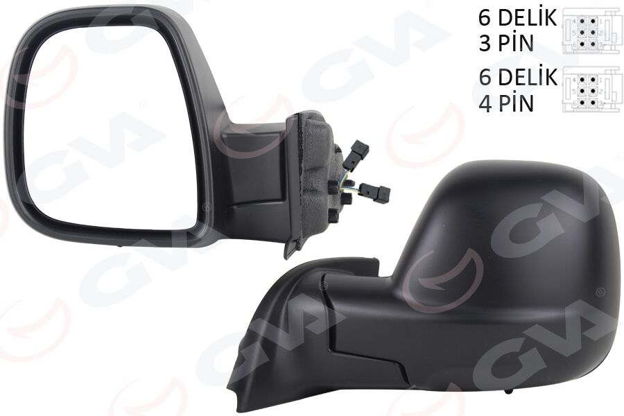 GVA 1045175 DIŞ DİKİZ AYNASI SOL PARTNER-BERLINGO 12-18 ELEKTRİKLİ DESENLİ REZİSTANSLI OTOMATİK AÇMA KAPAMA