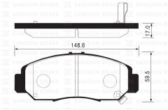 SANGSIN SP2012 ÖN FREN BALATA HONDA CIVIC 1.6L R16A2 R16B2 VTEC sedan FD6 FB7 kasa 06-16 / 1.8L R18A2 FD7 kasa 06-12