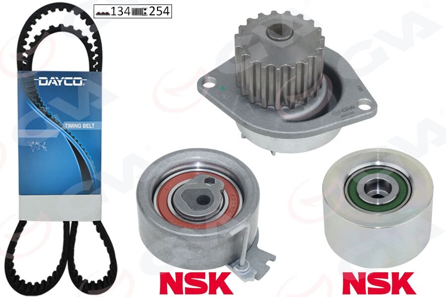 GVA 59WPK4317 DEVİRDAİMLİ EKSANTRİK GERGİ KİTİ 134x254 P206-307-PARTNER-BERLINGO-C3-XSARA 1.6 16V NFU TU5JP4