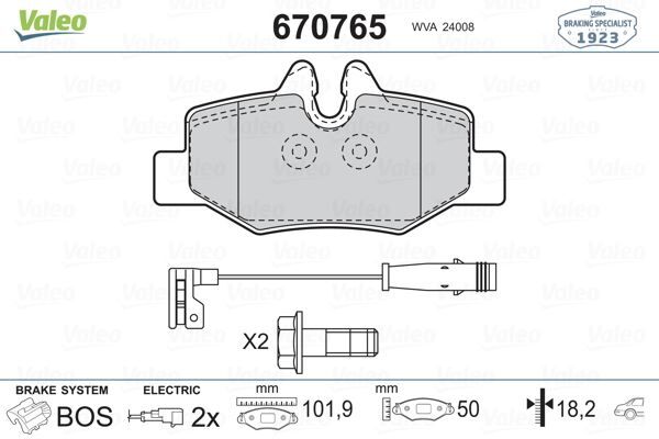 VALEO 670765 FREN BALATASI ARKA MERCEDES VITO W639