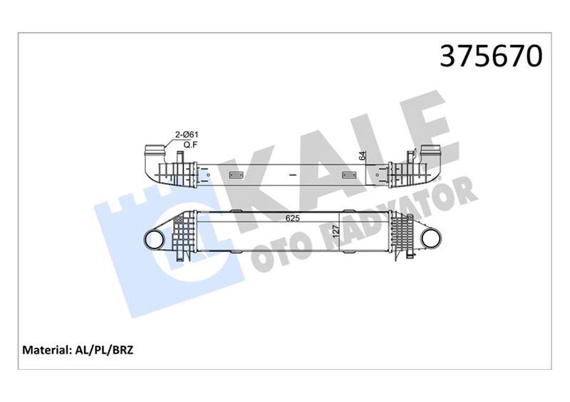 KALE 375670 TURBOSARJ RADYATORU MERCEDES W204 S204 C204 W212 C207 A207