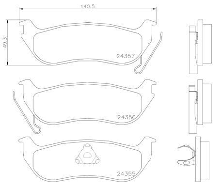 VALEO 671755 ARKA BALATA CHEROKEE 2.4 2.5CRD 2.8CRD 3.7 V6 WRANGLER 2.4 3.8 4.0 01-08