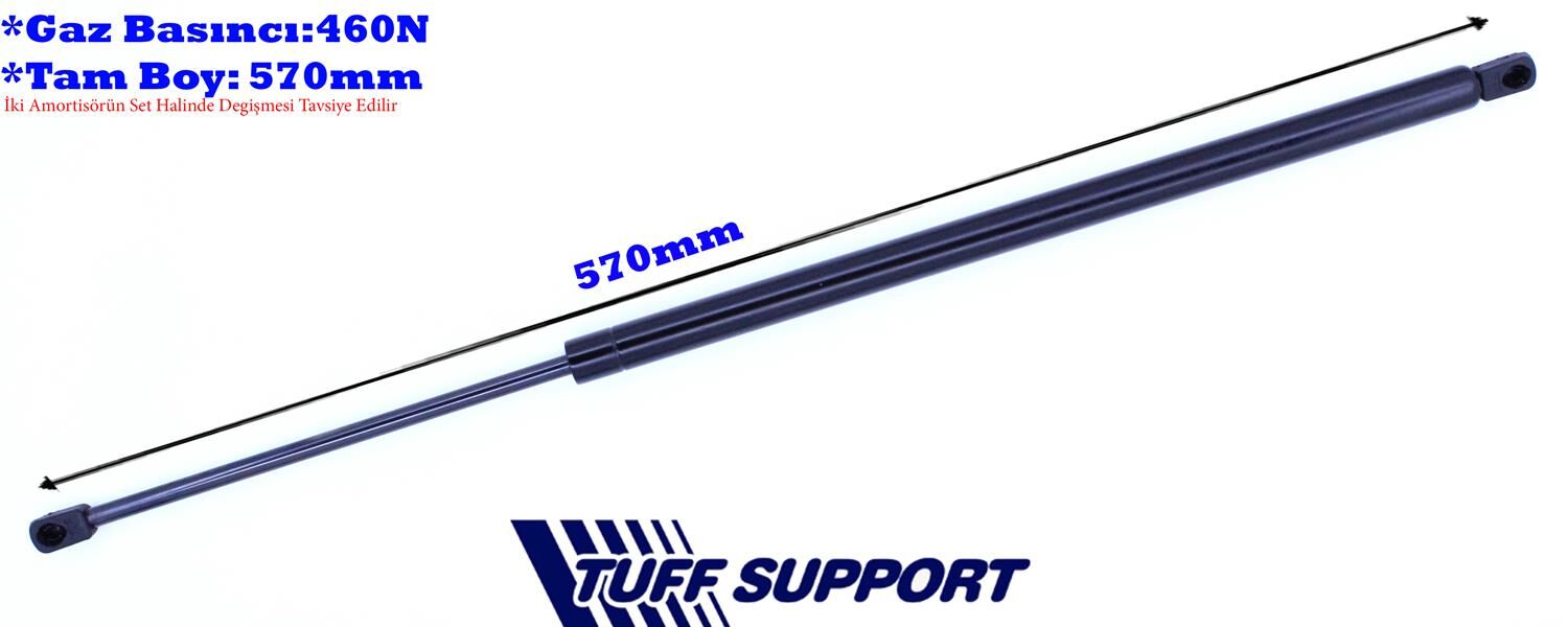 TUFFSUPPORT 611568 BAGAJ AMORTİSÖRÜ FORD C-MAX 03> UZUNLUK: 569mm