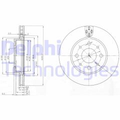DELPHI BG3839 ON FREN DISKI FIAT 500 08> 500C 09> PANDA 12> FORD KA 1.3 TDCİ 09> 0.9-1.2-1.4-1.3DMTJ 240.5