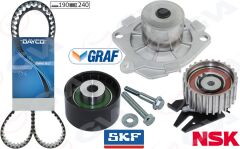 GVA 59WPK2530DB DEVİRDAİMLİ EKSANTRİK GERGİ KİTİ 190x240 BRAVO 96>DOBLO 01>MAREA 99-02 -IDEA 04>1.9JTD KTB317 TEFLONLU KAYIŞ
