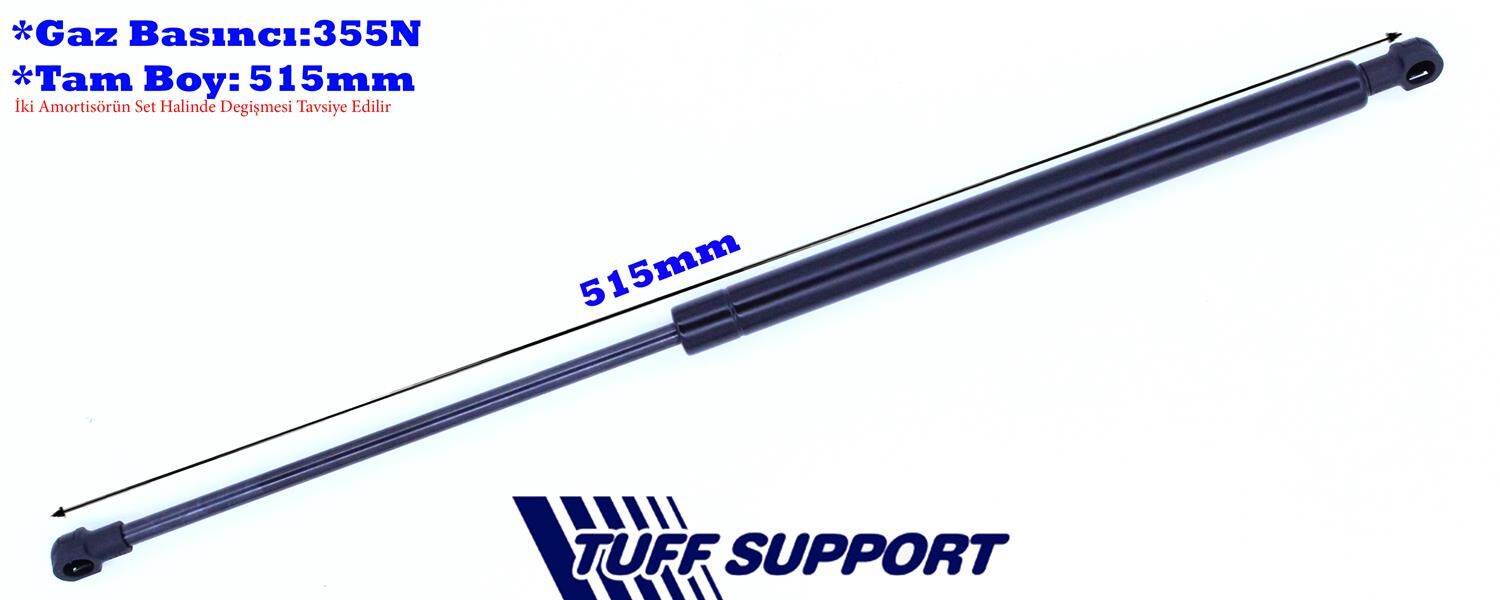TUFFSUPPORT 612243 BAGAJ AMORTİSÖRÜ GAZLI NISSAN QASHQAI 1.5L 1.6L 2.0L K9K M9R HR16DE MR20DE J10 06-13