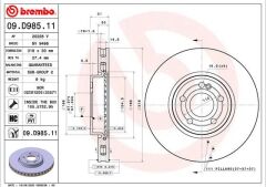 BREMBO 09D98511 FREN DISKI ON MERCEDES W177 V177 W247 C118 X118 H247 X247