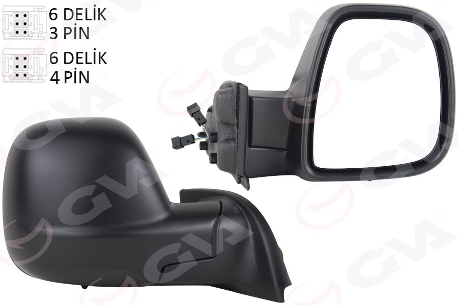 GVA 1045172 DIŞ DİKİZ AYNASI SAĞ PARTNER-BERLINGO 12-18 ELEKTRİKLİ DESENLİ REZİSTANSLI SENSÖRLÜ