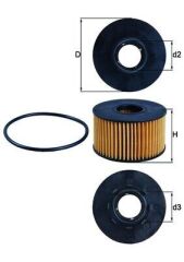 MAHLE OX191D YAĞ FİLTRESİ FORD TRANSİT V184-MONDEO-JAGUAR X-TYPE 01> 2.0-2.4 TDCİ