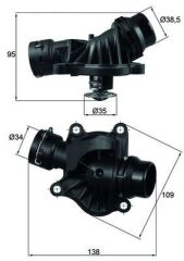 MAHLE TI234.88 TERMOSTAT 88 C BMW M47 M57 E90 E87 E46 E91 E92 E93 E60 E61 E64 E65 E83 E70