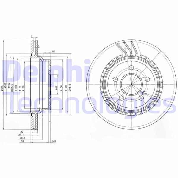 DELPHI BG3758 FREN DISKI ARKA MERCEDES W211 W212 S212 C218 C219 X204