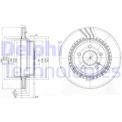 DELPHI BG3758 FREN DISKI ARKA MERCEDES W211 W212 S212 C218 C219 X204