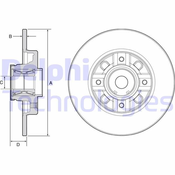DELPHI BG9116RS ARKA FREN AYNASI PEUGEOT P308 07>14 CITROEN C4 09>16 DS4 16>18 249x9x4DL PORYALI
