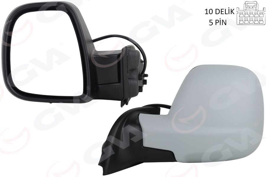 GVA 1045167 DIŞ DİKİZ AYNASI SOL BERLINGO-RIFTER 19>COMBO-PROACE CITY 19> ELEKTRİKLİ ASTARLI REZİSTANSLI