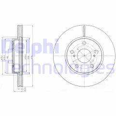 DELPHI BG4232 ÖN FREN DİSKİ HAVA KANALLI TOYOTA AURIS COROLLA 1.6L 1ZR-FE benzinli ZRE151 07-12 / 1.33L 1NR-FE NRE150 6 vites 10-12 275 ÇAP X 5 BİJON - Takım disk fiyatıdır