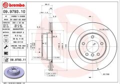 BREMBO 09979310 FREN DISKI ARKA BMW F20 F21 F22 F23 E90 E91 E92 E93 F30 F31 F32 E81 E87