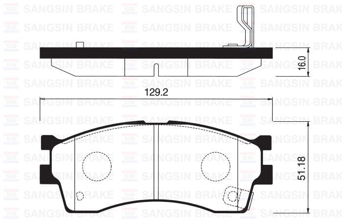 SANGSIN SP1113 ÖN FREN BALATA KIA RIO 1.3L 1.5L 02-04 / CARENS 1.5L 1.6L 00-02 / SHUMA 1.5L 1.6L HB 01-04 / CLARUS 1.6L 00->