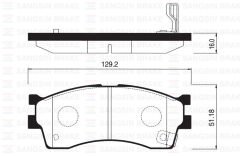 SANGSIN SP1113 ÖN FREN BALATA KIA RIO 1.3L 1.5L 02-04 / CARENS 1.5L 1.6L 00-02 / SHUMA 1.5L 1.6L HB 01-04 / CLARUS 1.6L 00->
