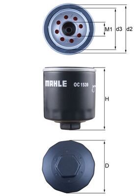 MAHLE OC1539 YAG FILTRESI TRANSIT V363 17> 4 4 105PS 130PS 170PS 2.0 ECOBLUE