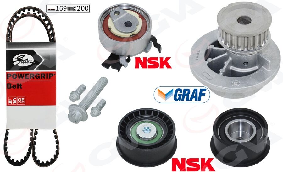 GVA 59WPK9003-1 DEVİRDAİMLİ EKSANTRİK GERGİ KİTİ ASTRA F-CORSA B-VECTRA B 1.4i-1.6i-1.8i 16V X14XE-X16XEL-X18XE
